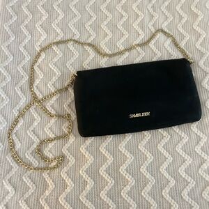 Sam & Libby Black Clutch with Gold Chain